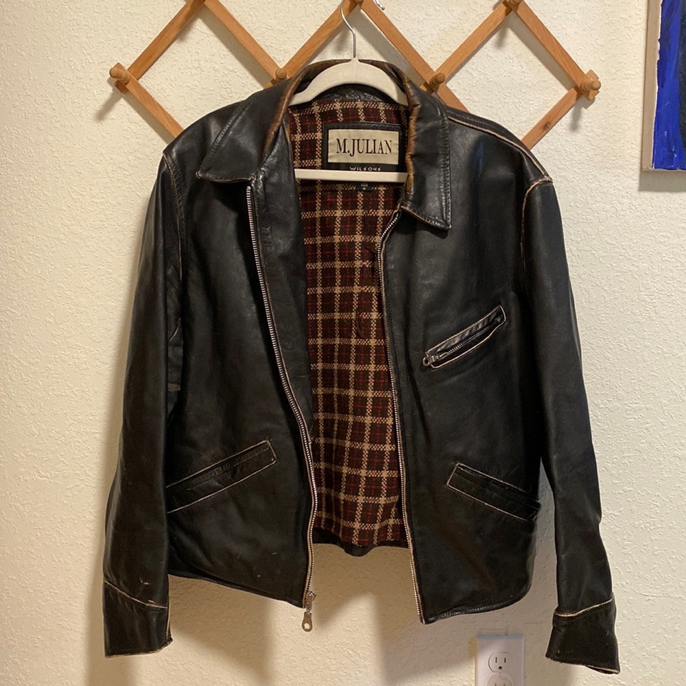 Bomber Black Leather Jacket M. Julian Wilson’s